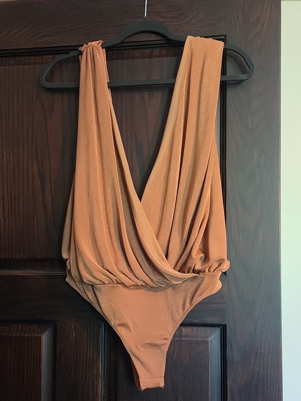 Free People Womens Rust Draped One-Piece Bodysuit